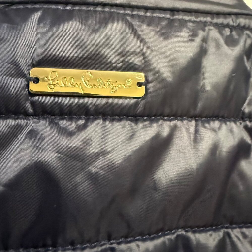 Lilly Pulitzer Elyn Puffer Vest With‎ a Twist Navy Blue Size M - Picture 7 of 10